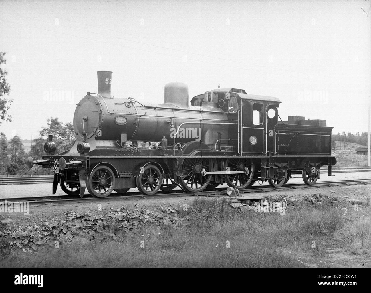 BJ C3 52. Delivery photo. The locomotive was manufactured by Nohab, manufacturing number 775. In 1972, NOHAB's steam club. Stock Photo