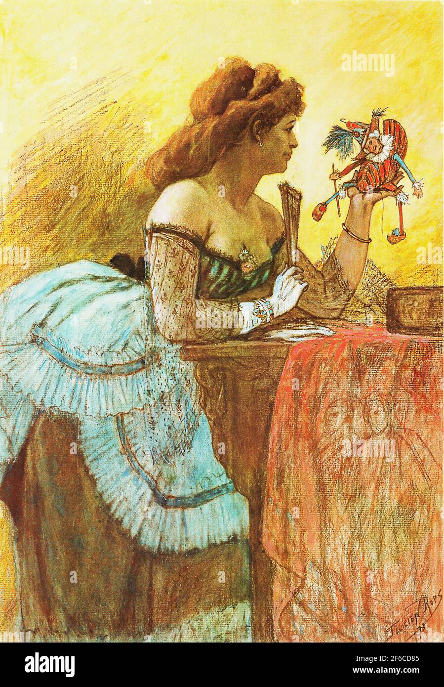 Félicien Rops - Lady with Puppet 2 Stock Photo