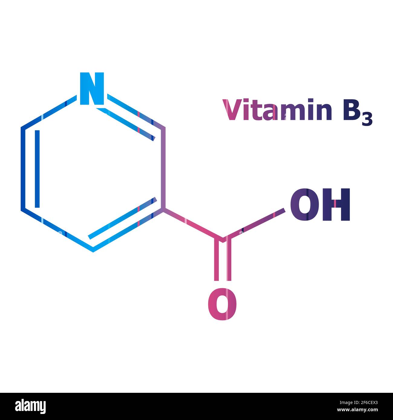 Structural chemical formula of niacin. Nicotinic acid or vitamin b3 Stock  Vector Image & Art - Alamy
