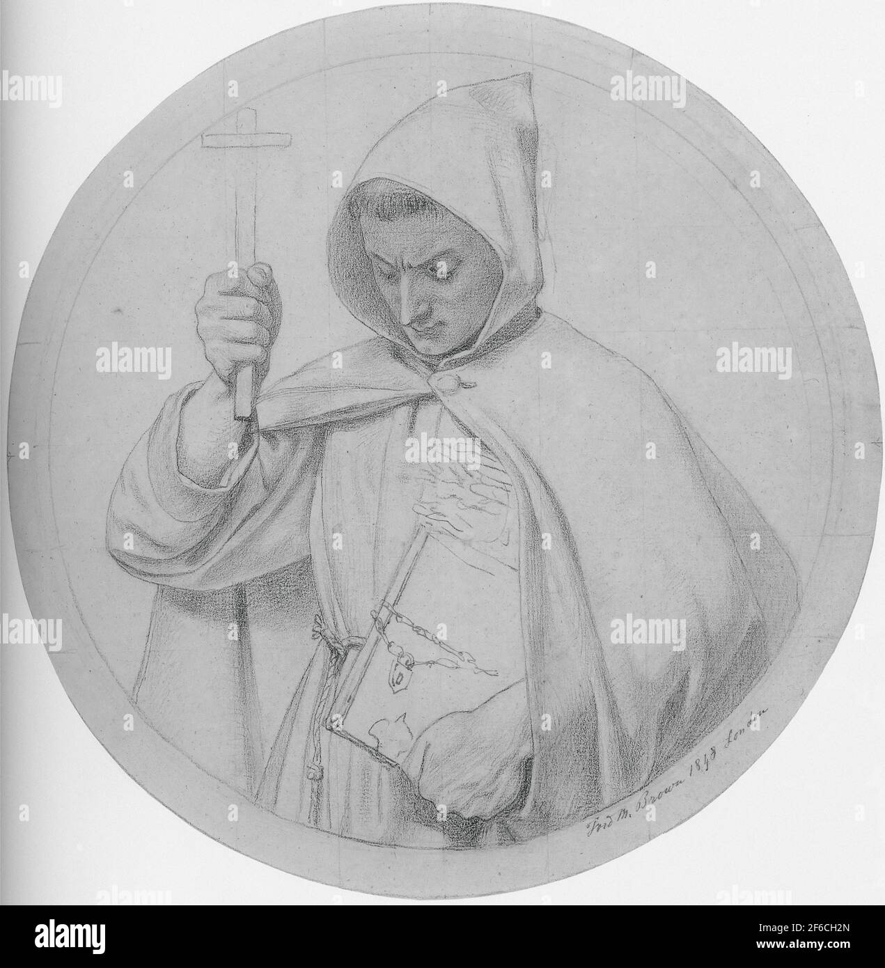 Ford Madox Brown - Study Monk Representing Catholic Faith 1848 Stock Photo