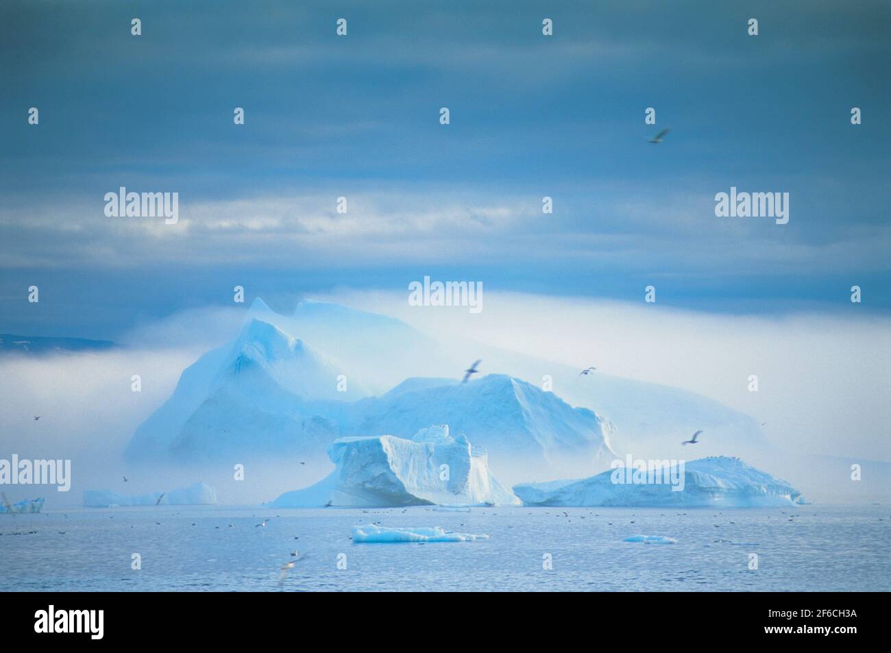 Icebergs, Disko Bay, Greenland Stock Photo
