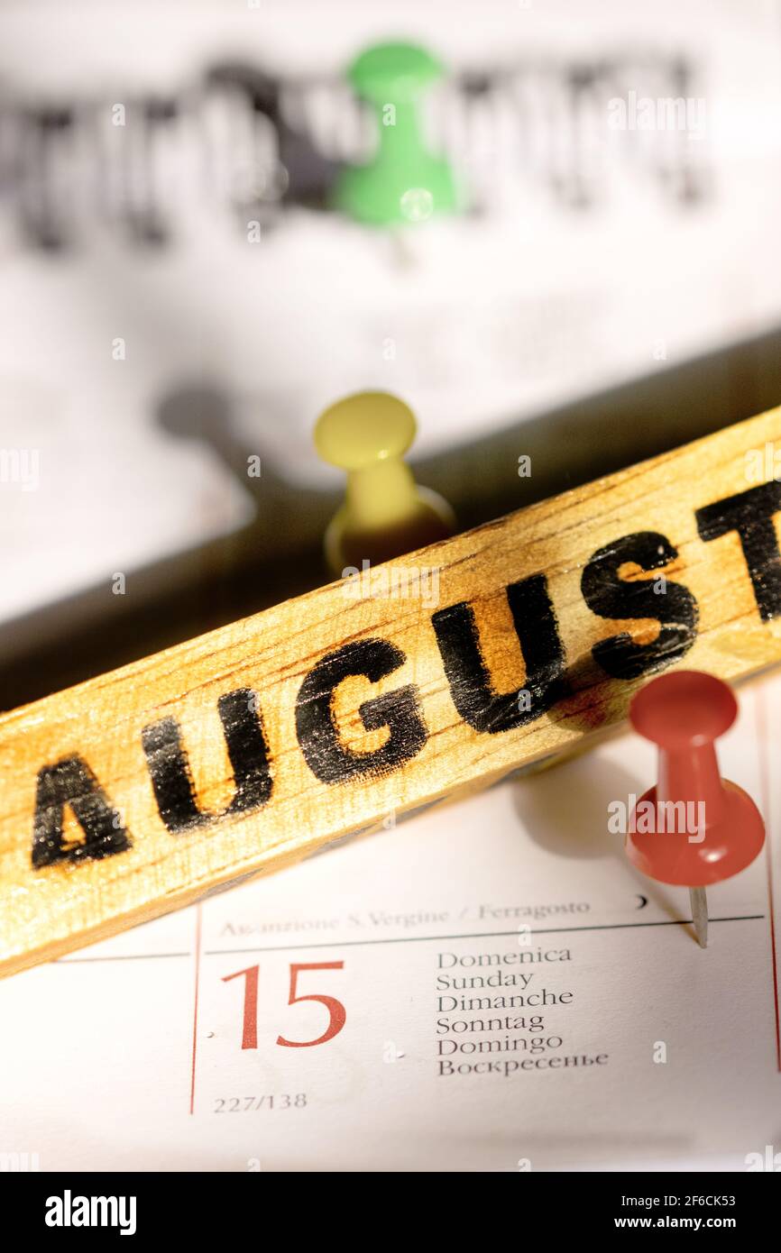 august 15 holiday and summer symbol Stock Photo