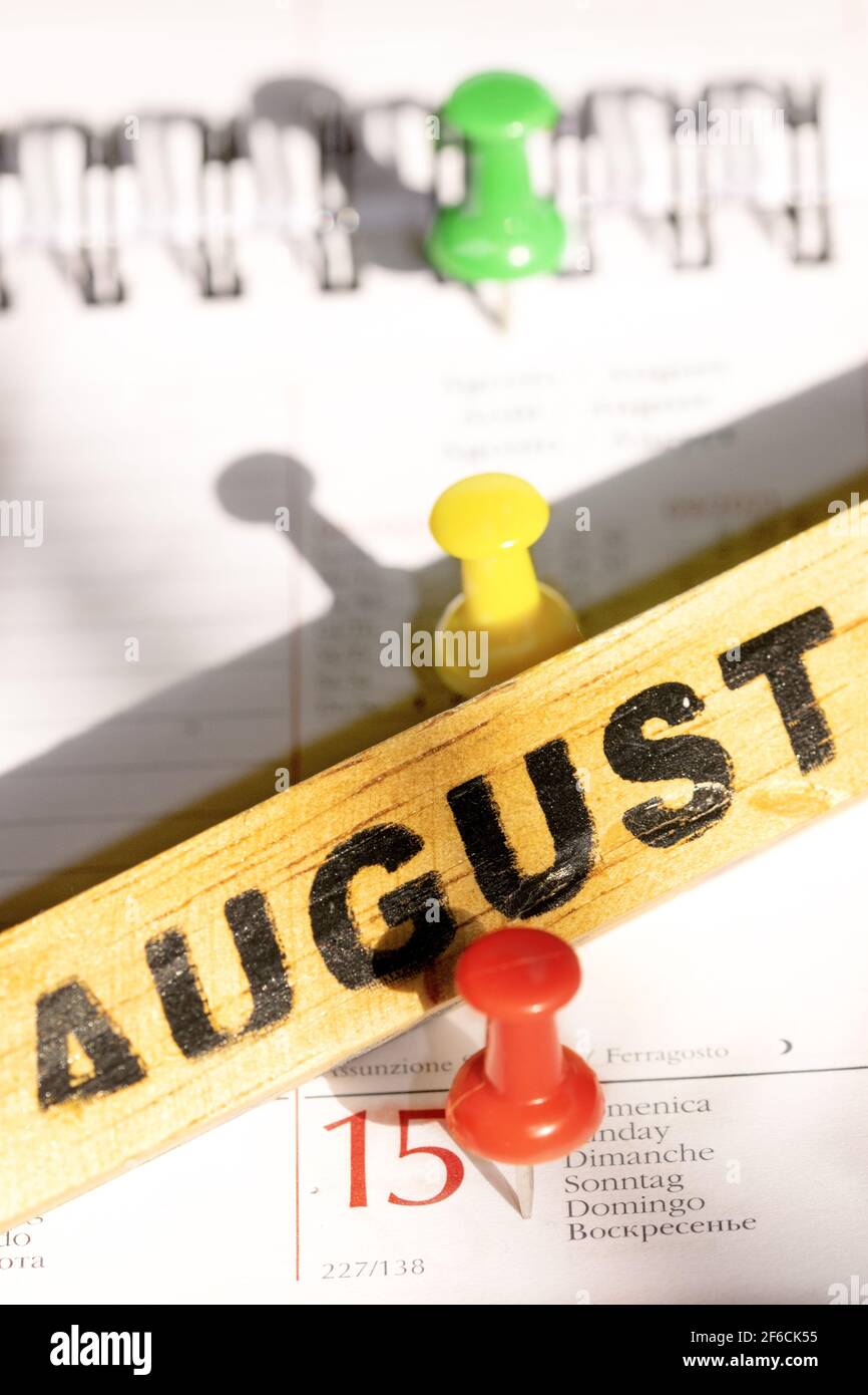 august 15 holiday and summer symbol Stock Photo