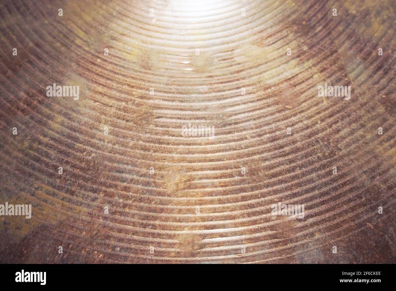 Old drum cymbal surface texture for background and design Stock Photo
