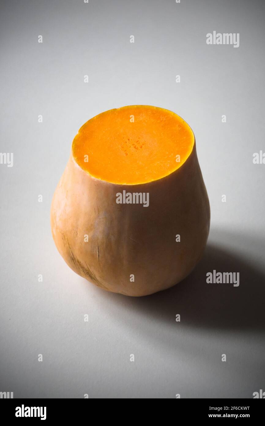 Pumpkin cut in half. Stock Photo