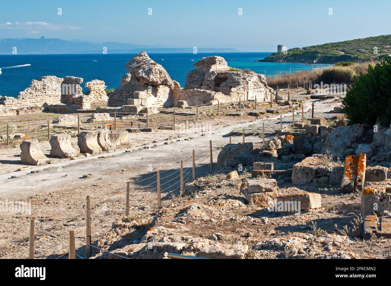 Tharros, Archeological area, Punic and Roman ruins, Sinis, Cabras, Oristano, Sardinia, Italy, Europe Stock Photo
