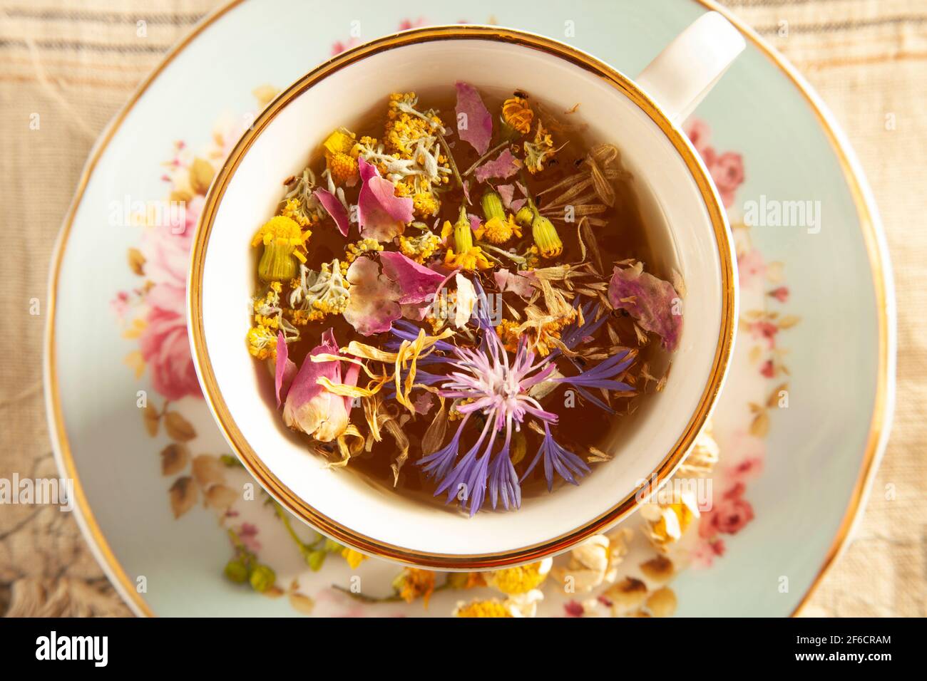 herbal tea made from various flowers Stock Photo - Alamy