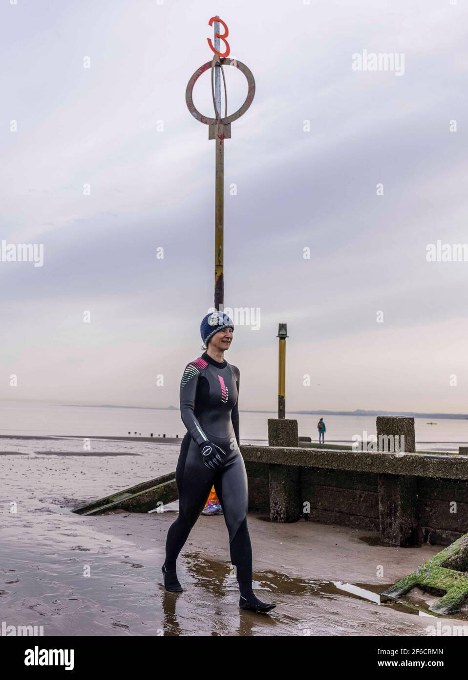 Edinburgh, United Kingdom. 31 March, 2021 Pictured: The historic Portobello  Groynes which have acted as a sea-defence for the last 50 years and have  been a feature of many photographers snaps have
