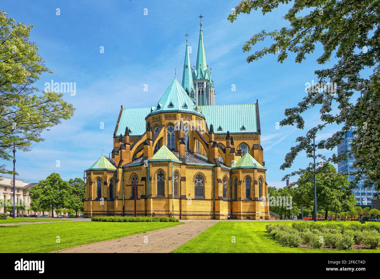 Poland, Lodz, archicathedral, Lodz voivodeship. Stock Photo