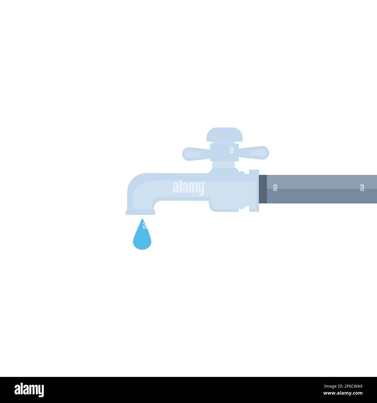 Water tap faucet with drop. Vector illustration Stock Vector Image ...