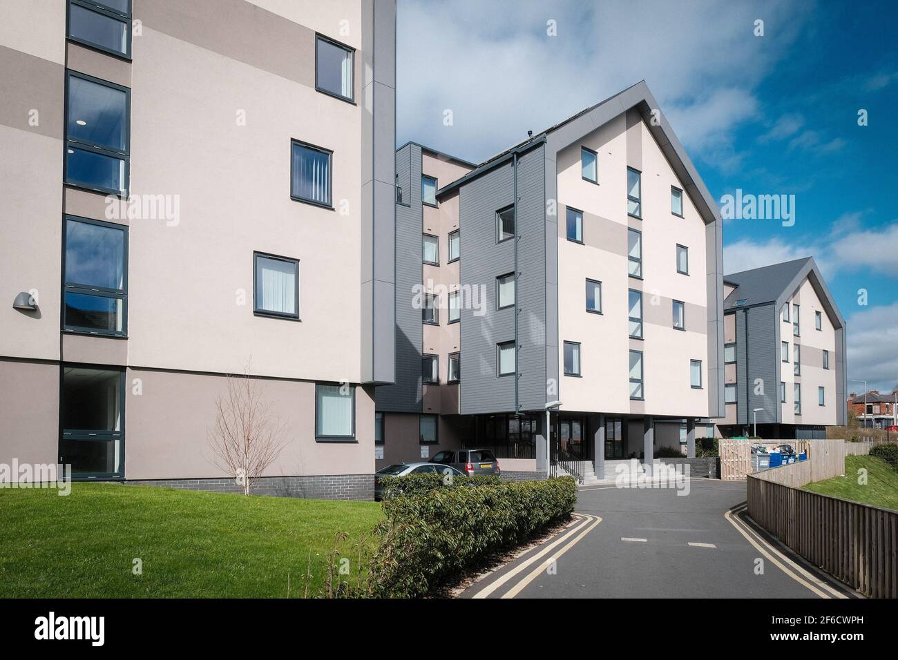 Modern UCLan Student accommodation in Preston, Lancashire. Stock Photo