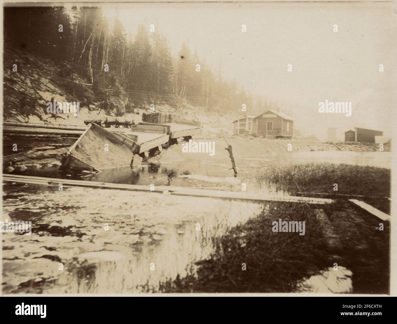 Train accident in Hultafors where Gothenburg Borås rail, GBJ K 5 went