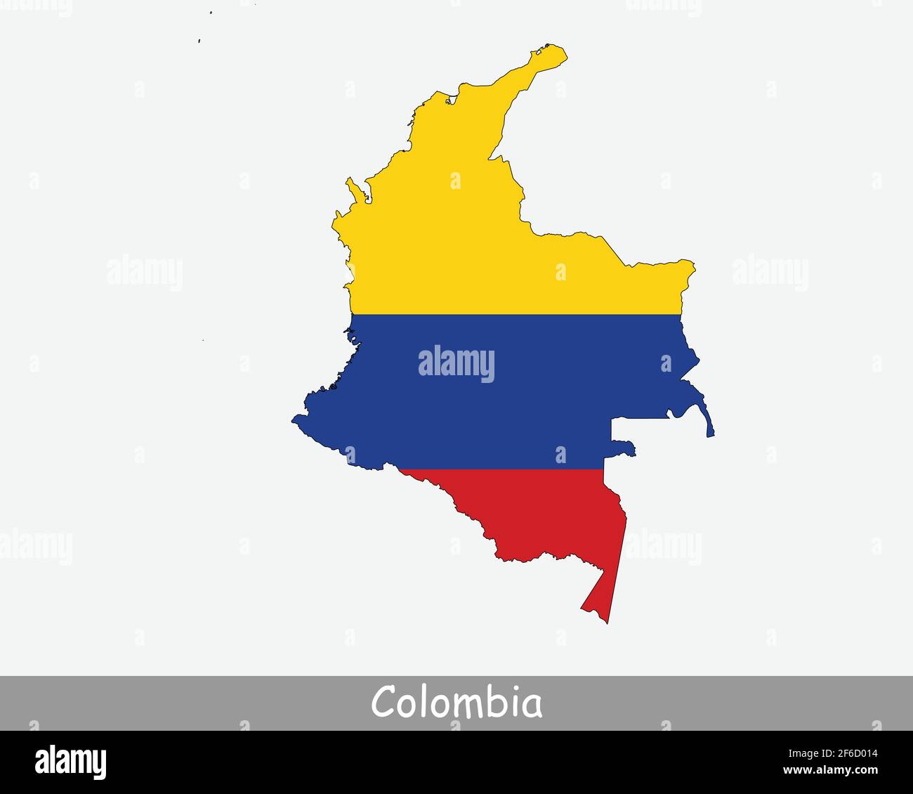 Colombia Map Flag. Map of Colombia with the Colombian national flag isolated on white background. Vector Illustration. Stock Vector