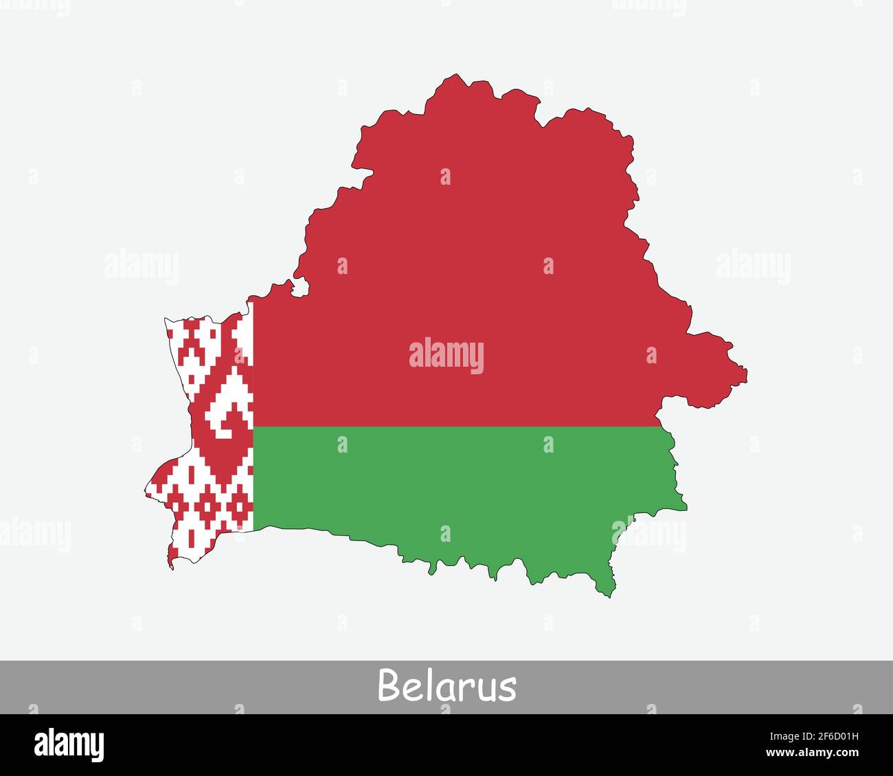 Belarus Map Flag. Map of Belarus with the national flag isolated on white background. Vector illustration. Stock Vector
