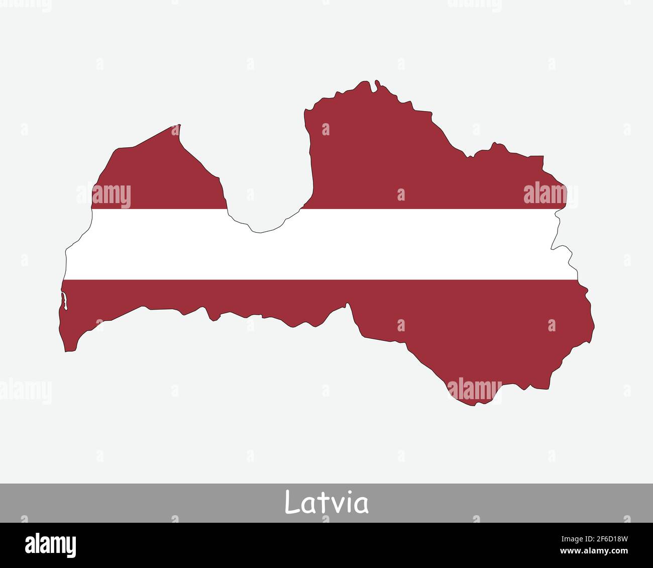 Latvia Map Flag. Map of the Republic of Latvia with the Latvian national flag isolated on white background. Vector Illustration. Stock Vector