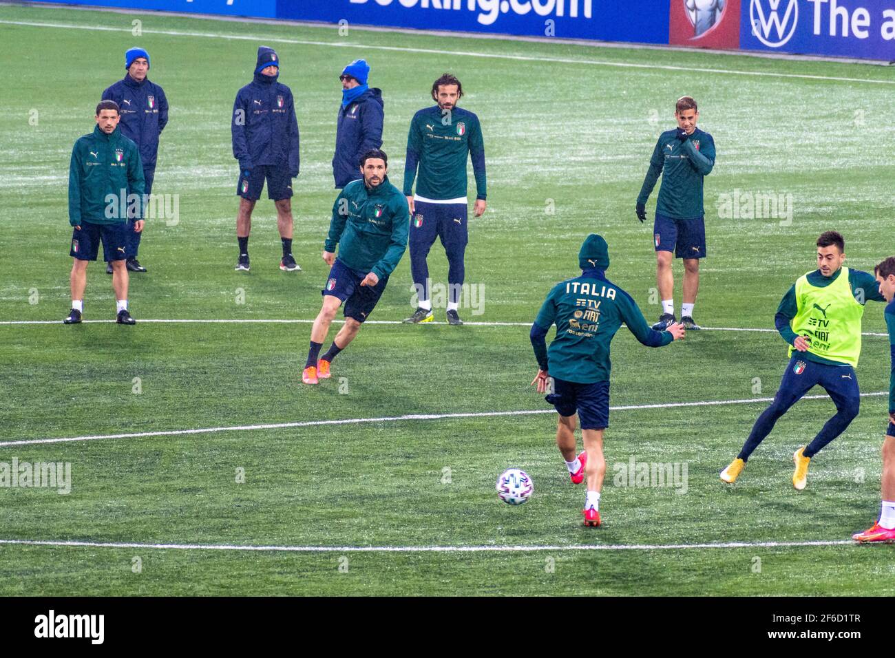 Italy football team during the training before Lithuania Italy, Qatar