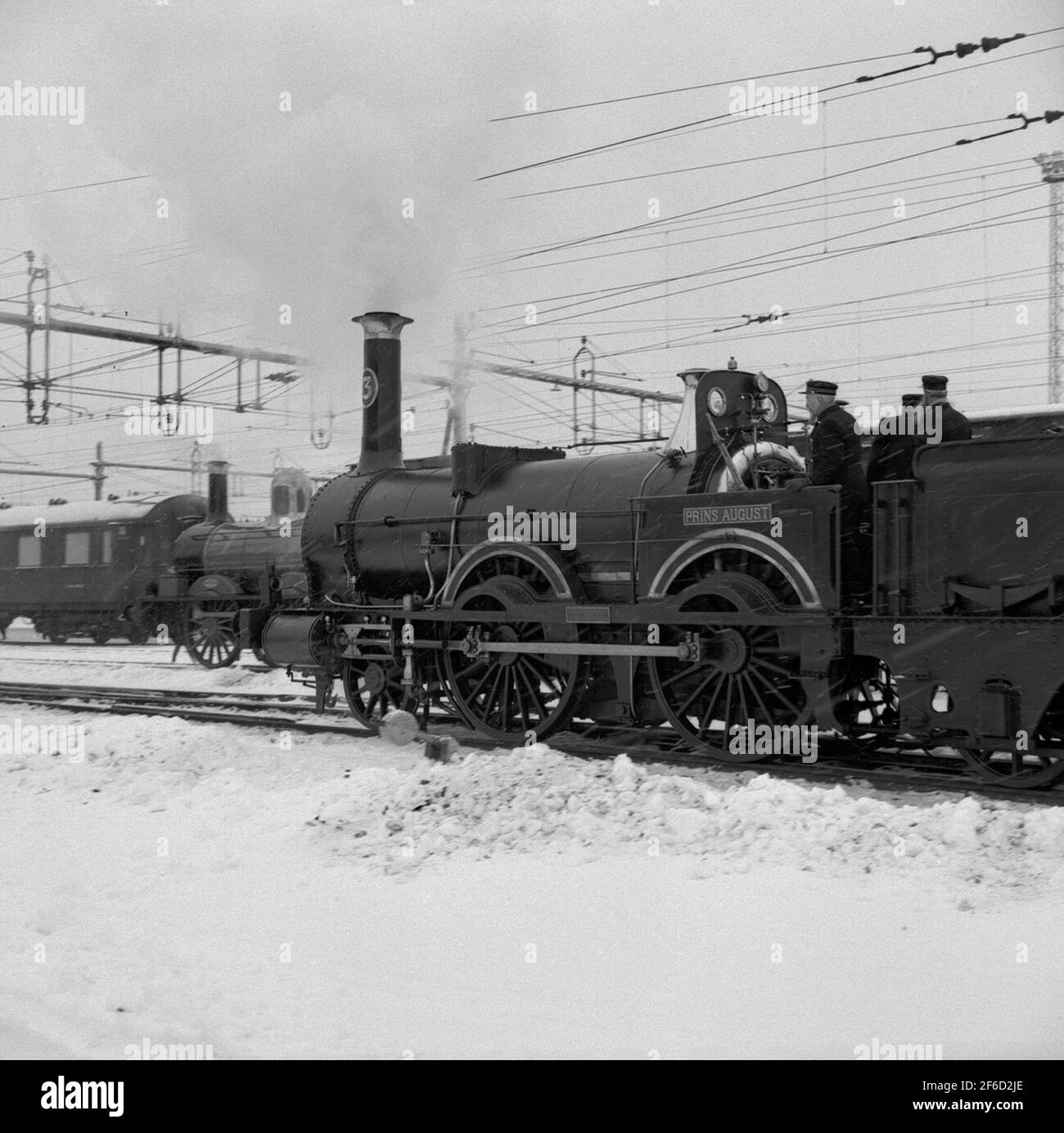 State Railways SJ 1856-1956. 100th anniversary.The train with old ...