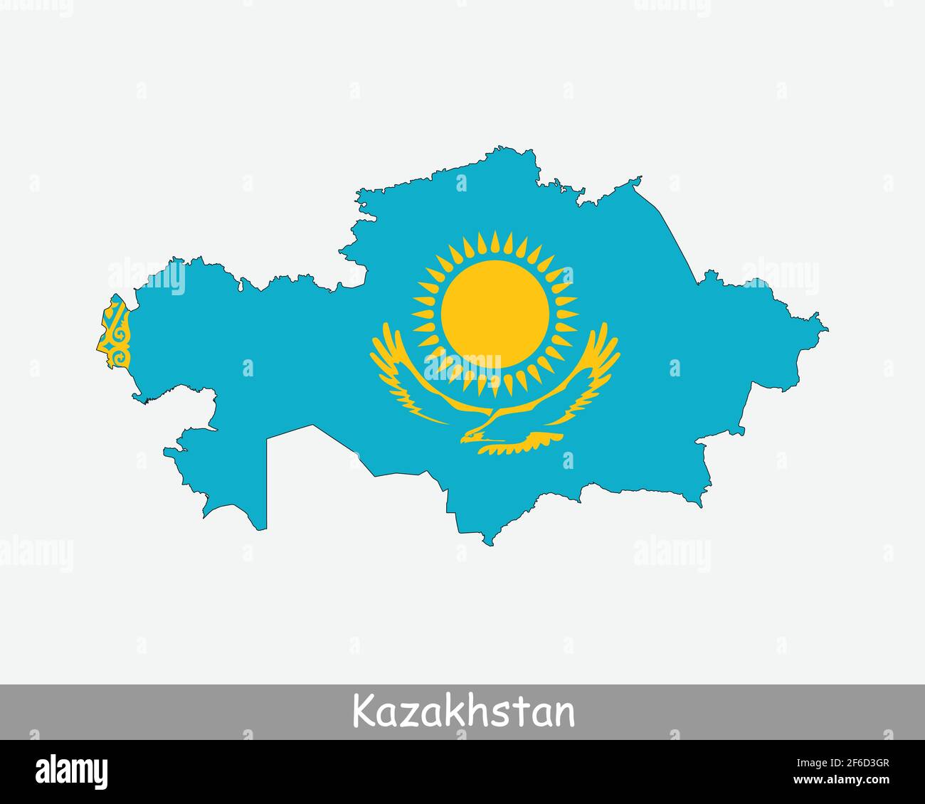 National flag of kazakhstan republic Royalty Free Vector