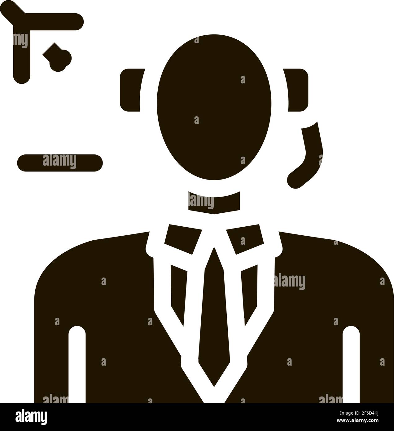 air dispatcher icon Vector Glyph Illustration Stock Vector