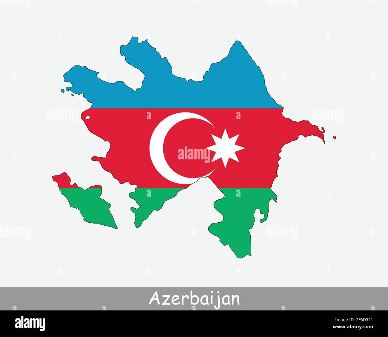 Azerbaijan Map Flag. Map of Azerbaijan with the national flag of Azerbaijan isolated on white background. Vector illustration. Stock Vector