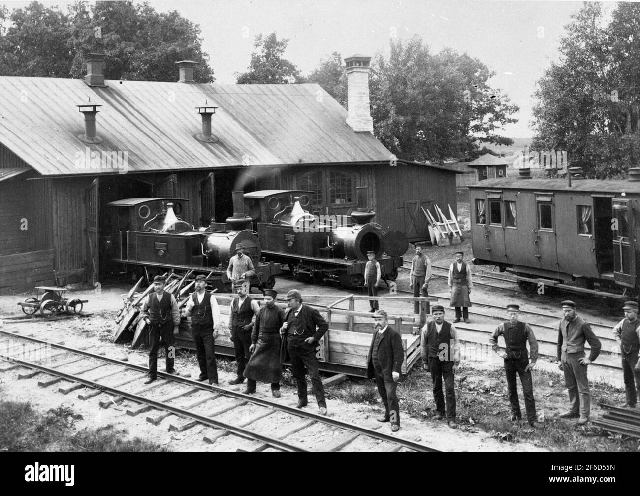 The station at Dannemora Station. In the picture, two steam