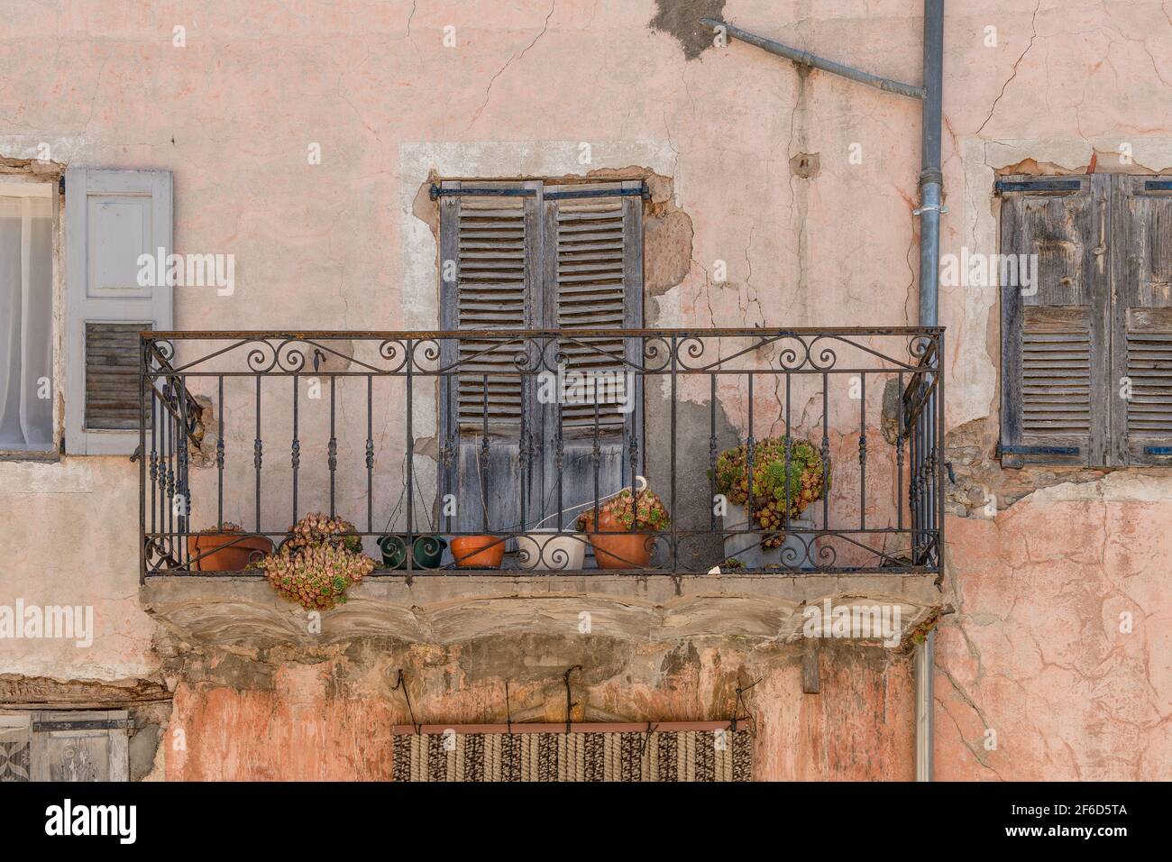Old idyllic balcony in the provance in France Stock Photo
