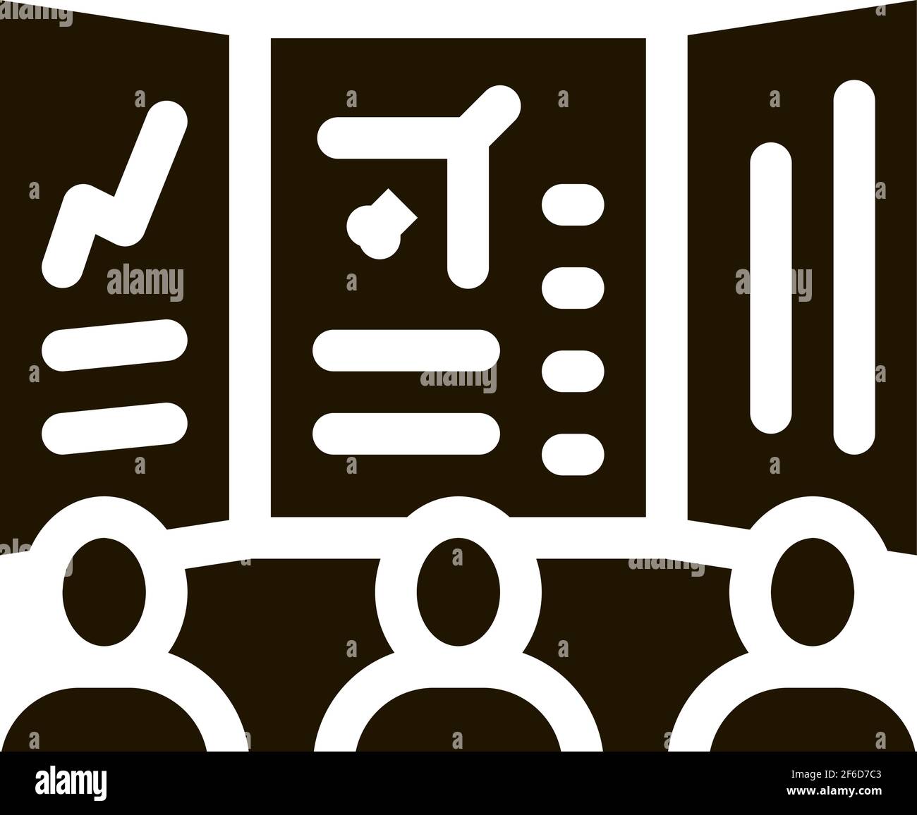 air navigation dispatcher display icon Vector Glyph Illustration Stock Vector