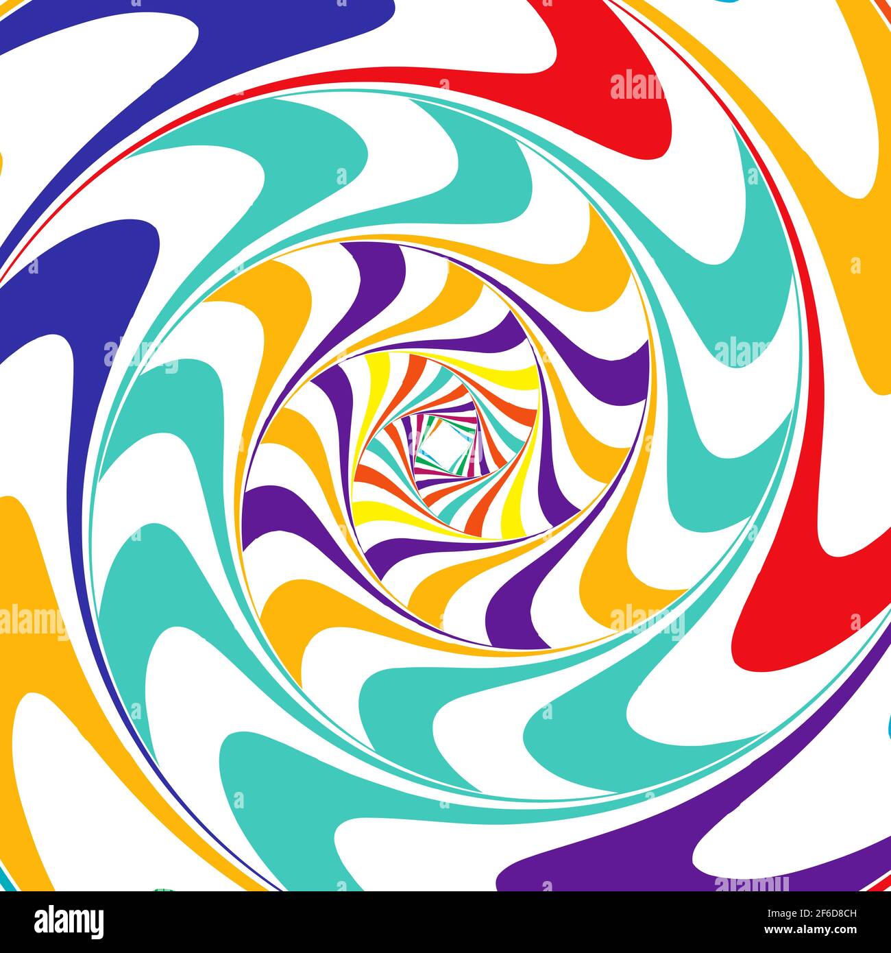 Abstract geometric shape, design element with rotation, swirl, twirl