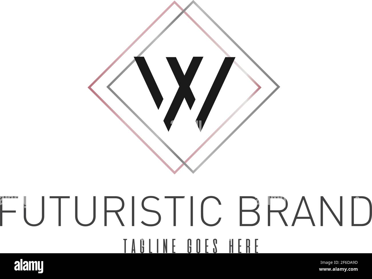 Modern Elegant Silver Rose Gold Geometric Letter W Logo Template Vector ...