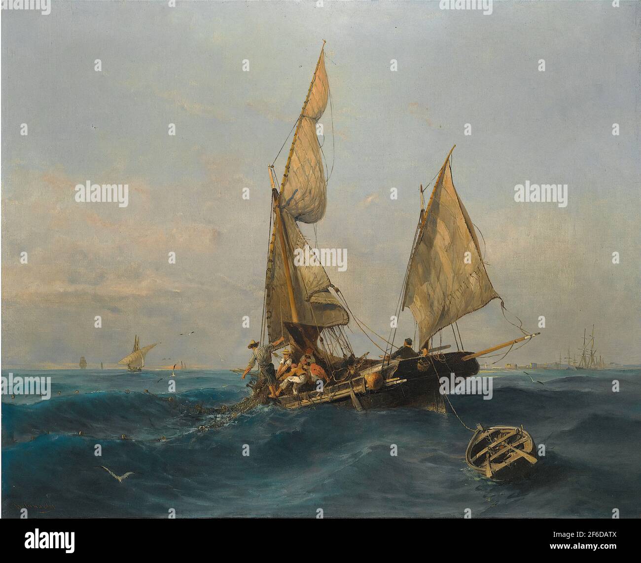 Konstantinos Volanakis - Fishing Boat Choppy Waters 1 Stock Photo - Alamy