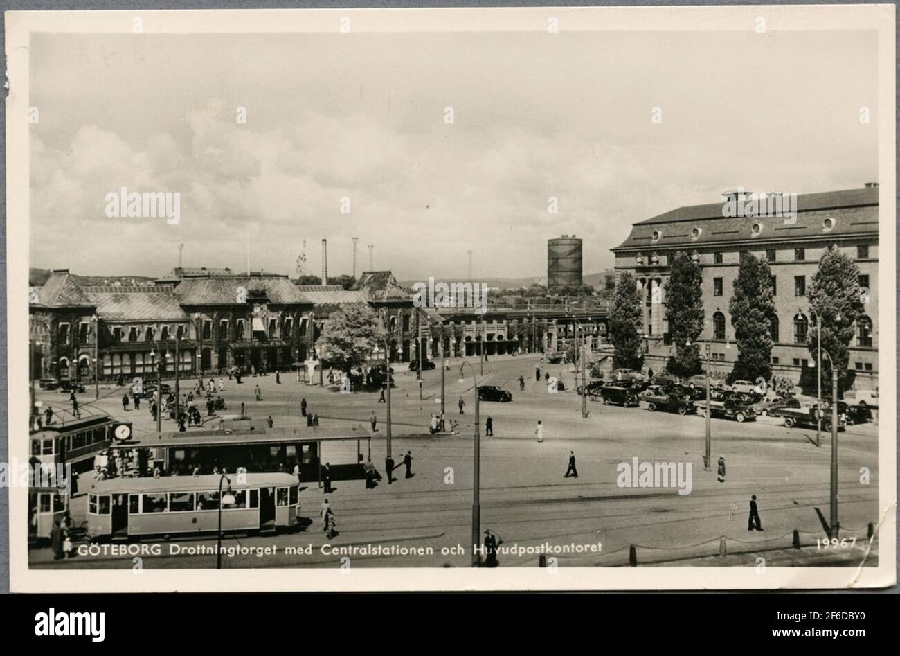 Drottning Square in Gothenburg with central station and main post