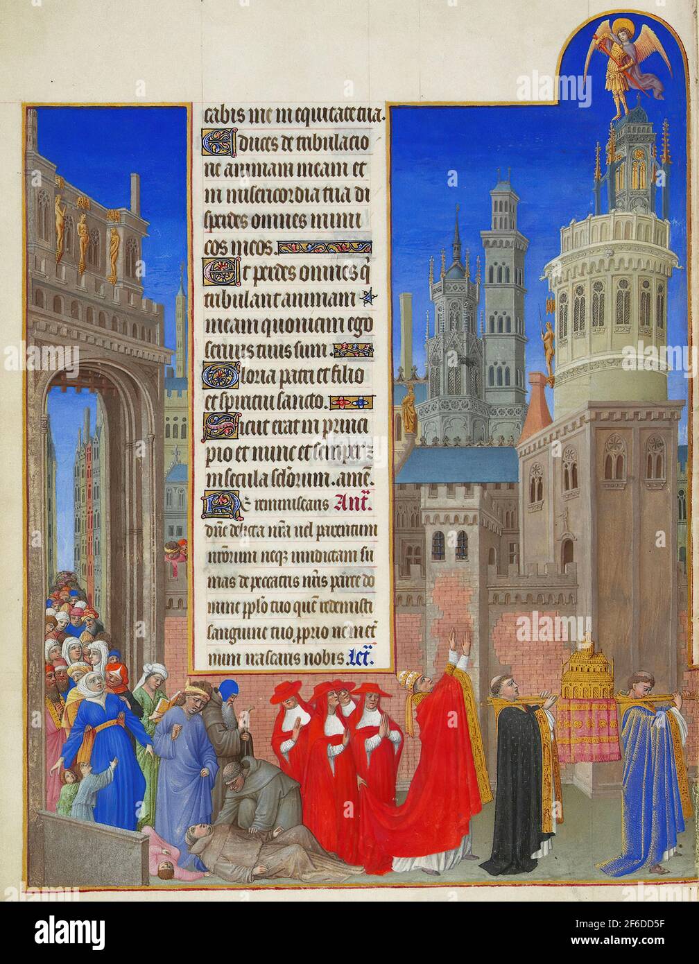 Limbourg brothers - Procession Saint Gregory Stock Photo