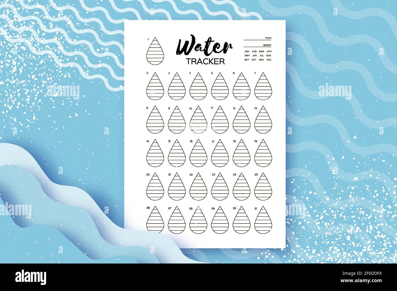 Home & Living :: Decals & Stickers :: Planner Stickers :: Water Habit  Tracker Stickers -Gnome Water Droplet