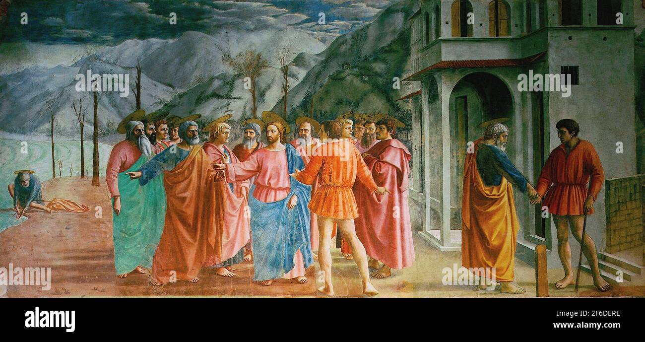 Masaccio - Tribute Money 1425 Stock Photo