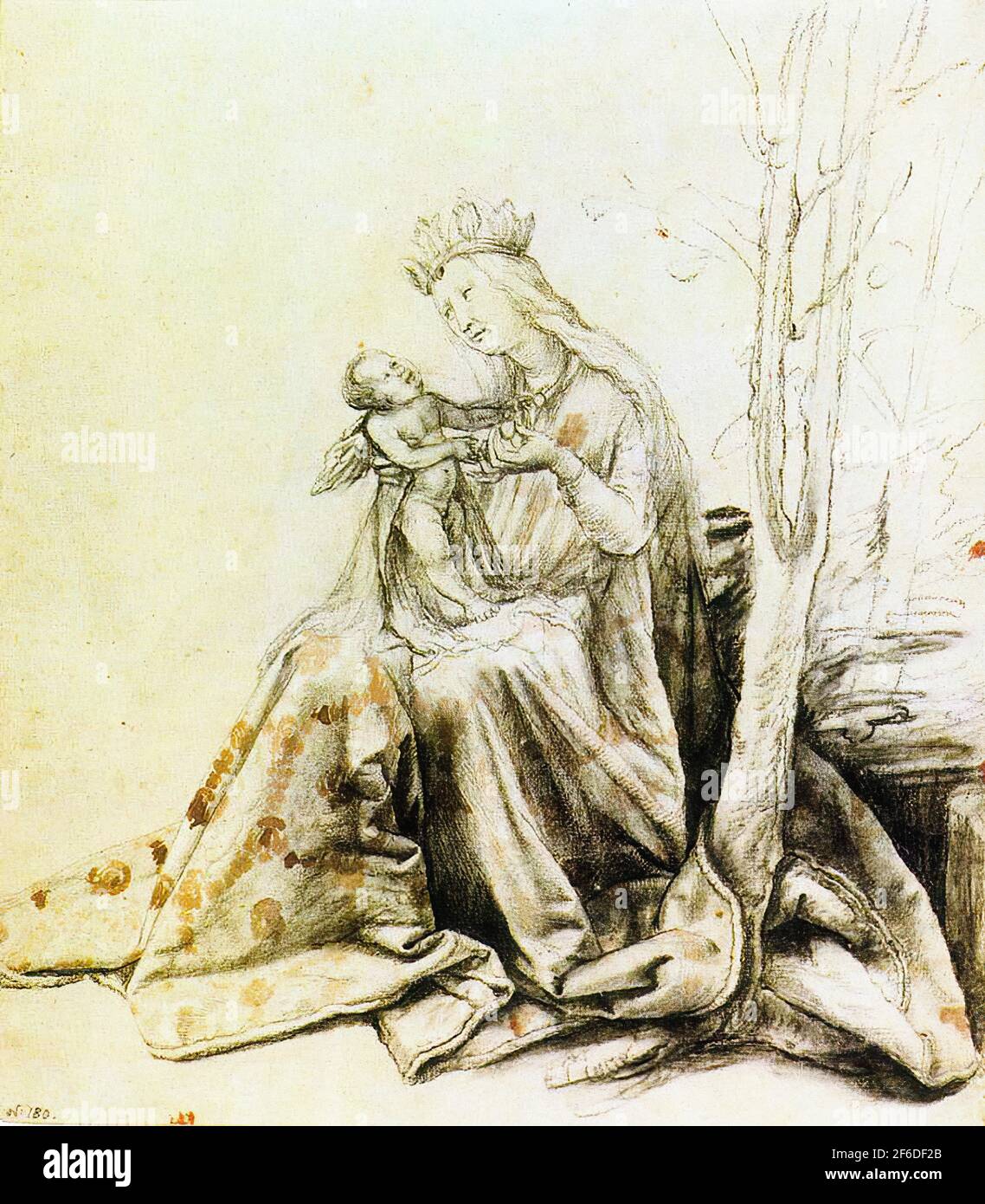 Matthias Grünewald - Virgin Child 1519 Stock Photo