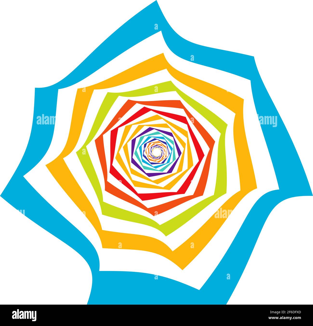 Abstract geometric shape, design element with rotation, swirl, twirl