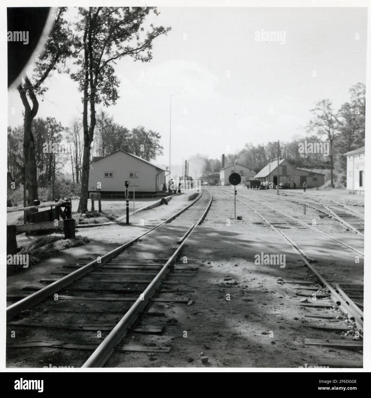 Railway transition at Arkelstorp station Stock Photo - Alamy