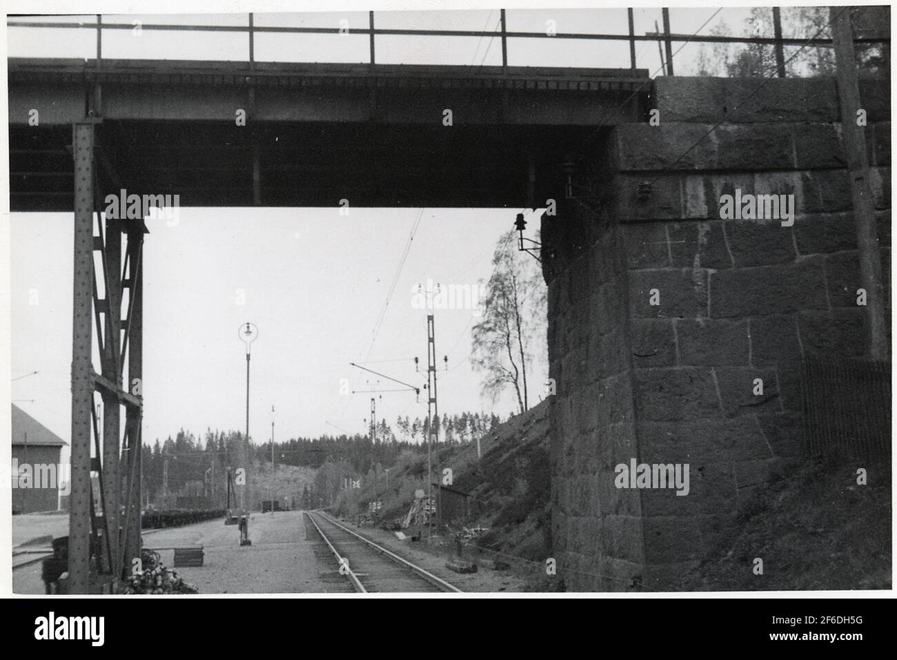 Bridge over rail yard Stock Photo - Alamy