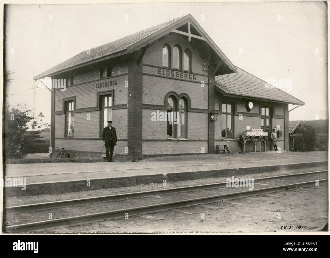 Fireberga railway station was opened in 1885 by Skåne - Halland's railways Shj. To SJ State Railways in 1896, and got electric drive in 1935. Stock Photo
