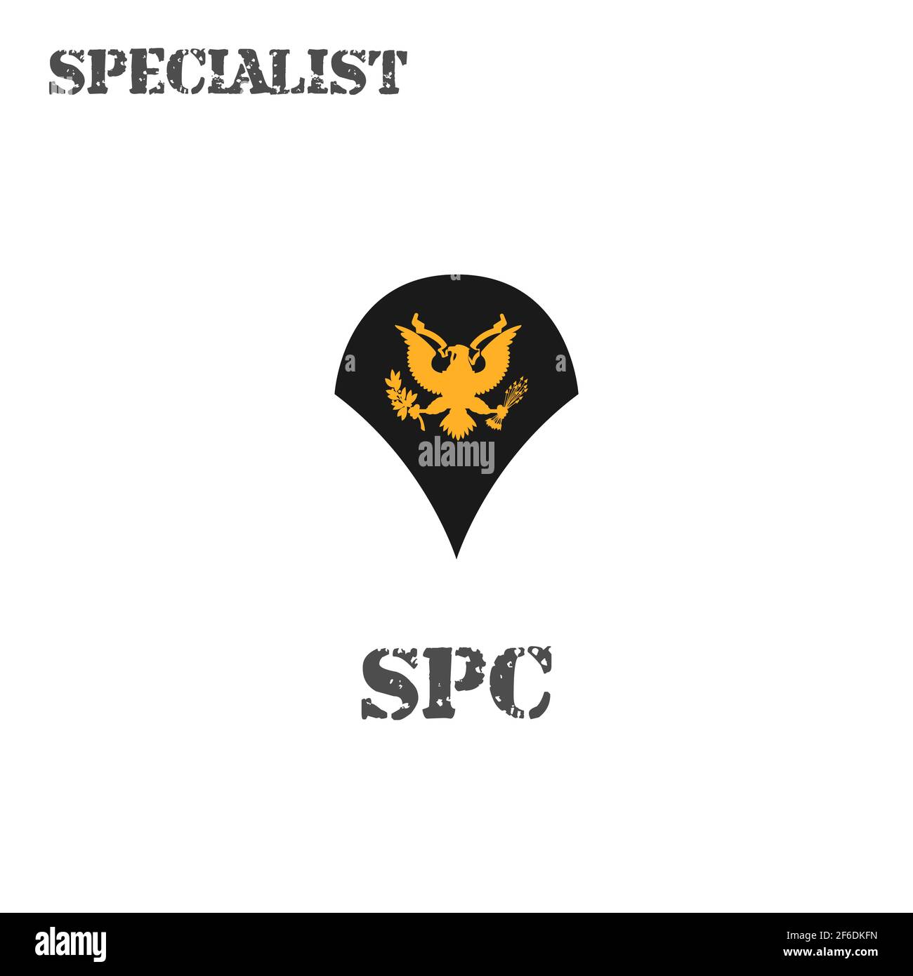 Realistic vector icon of a specialist soldier of the US Army ...