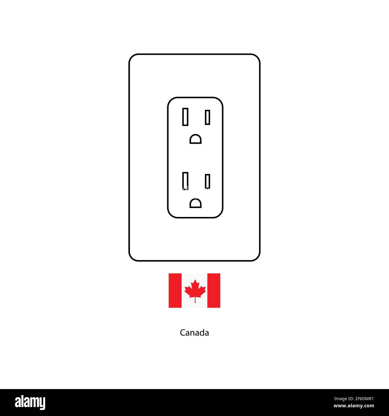 Electrical socket Type B. Power plug and Canada flag vector illustration  Stock Vector Image & Art - Alamy