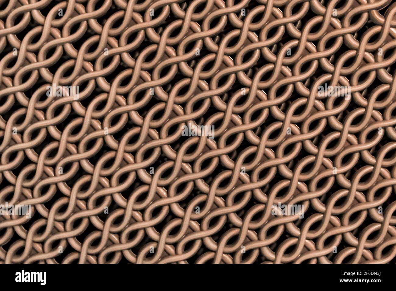 Brown seamless abstract texture plastic basket background, pattern handmade, close-up. Stock Photo