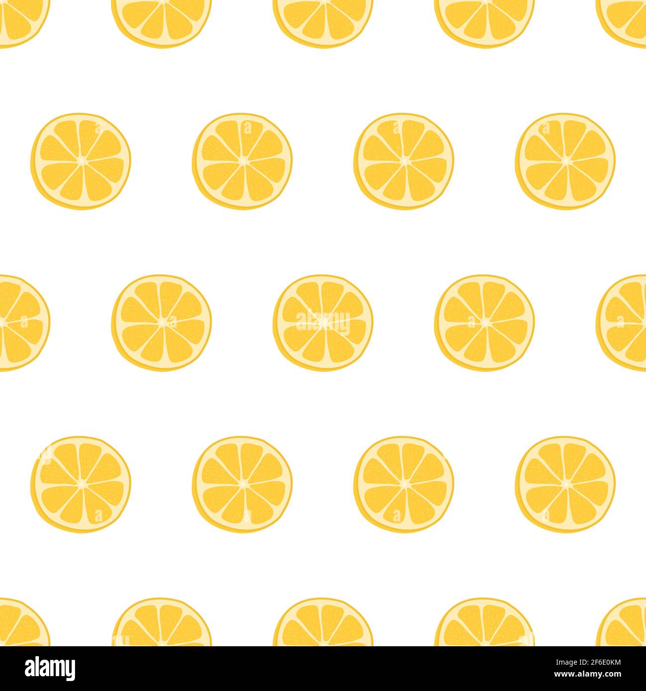 Hand drawn seamless pattern with lemon slice. Stock Vector