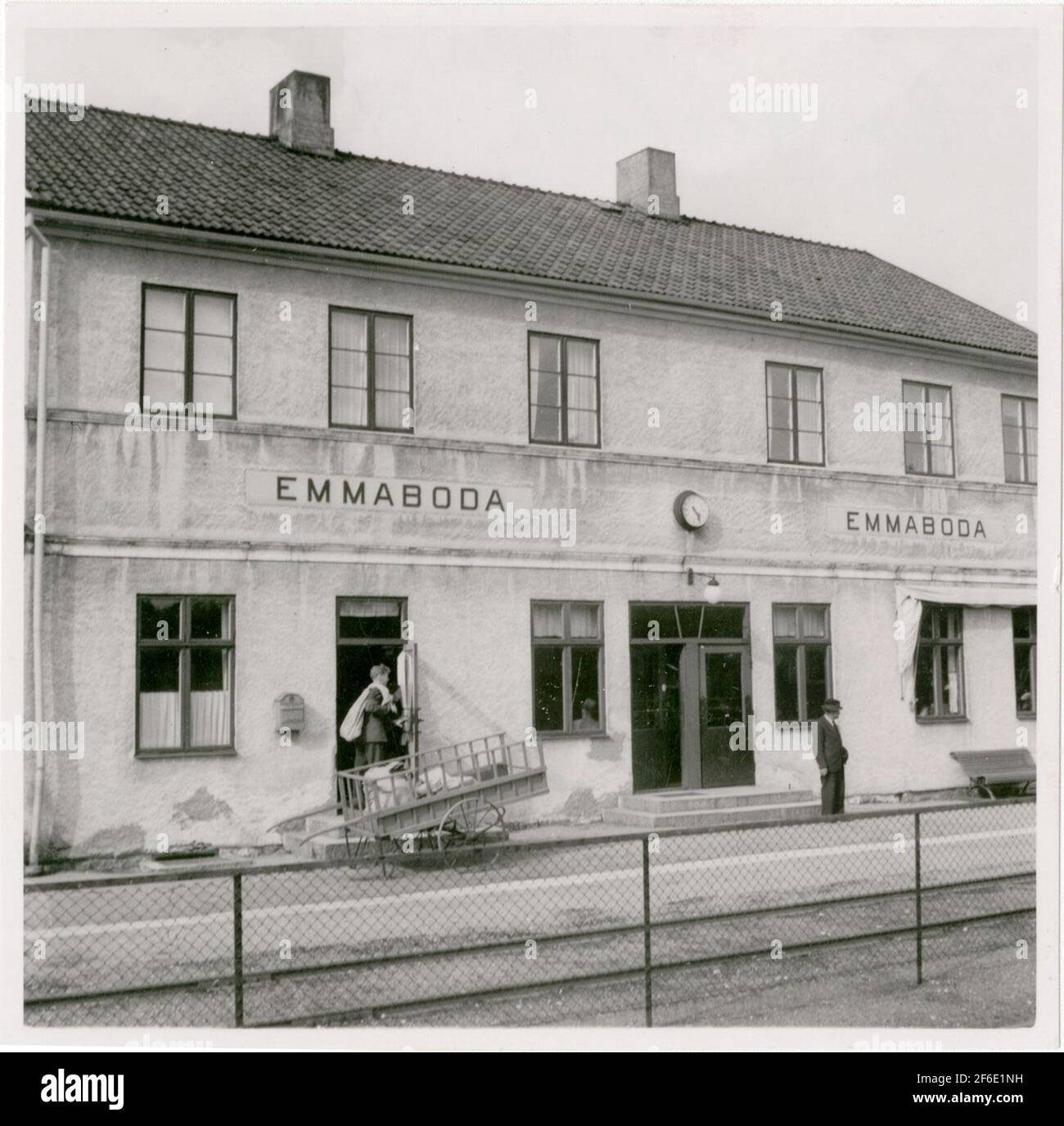 Emmaboda railway station. Stock Photo