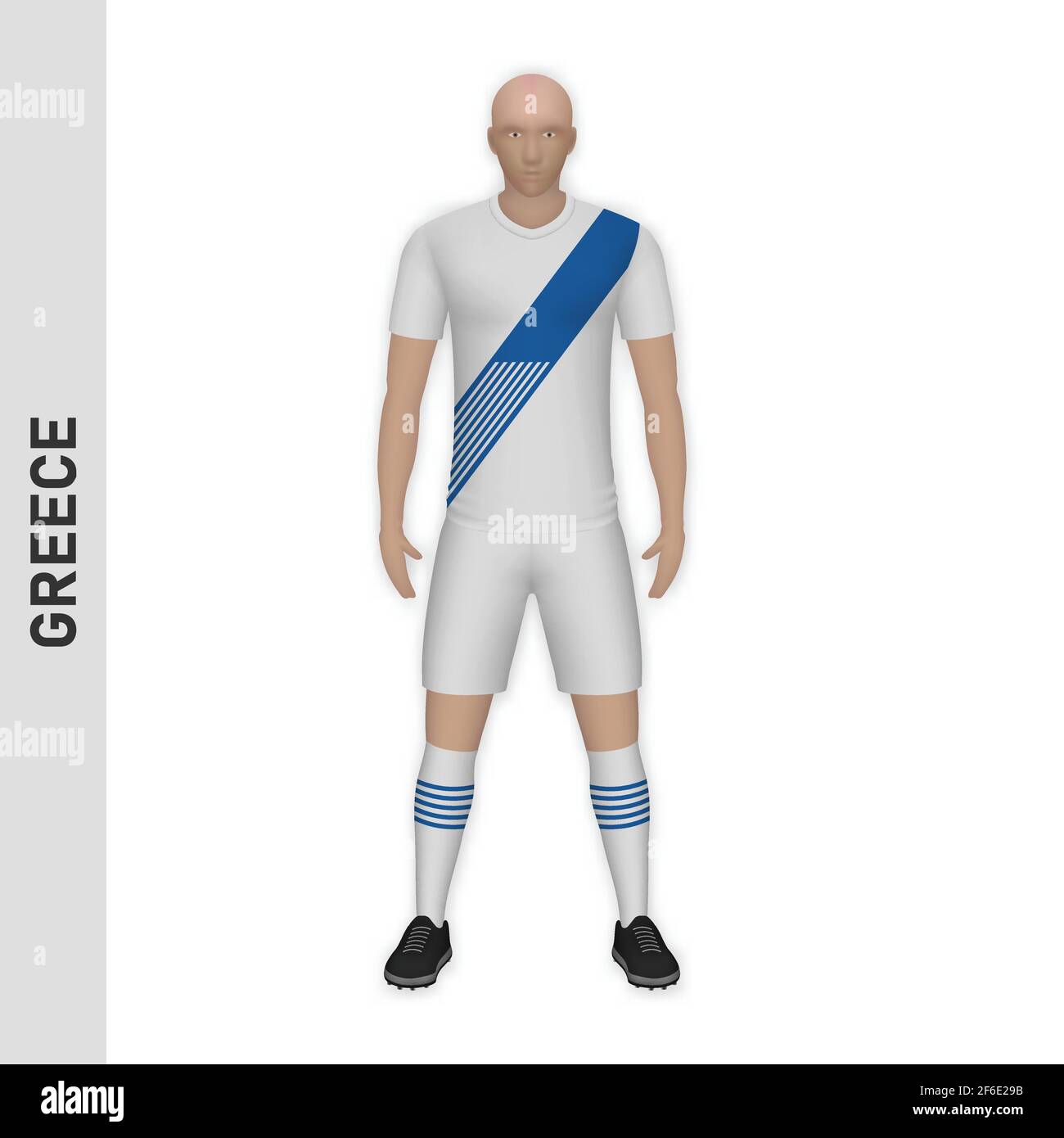 Realistic soccer or football uniform back template