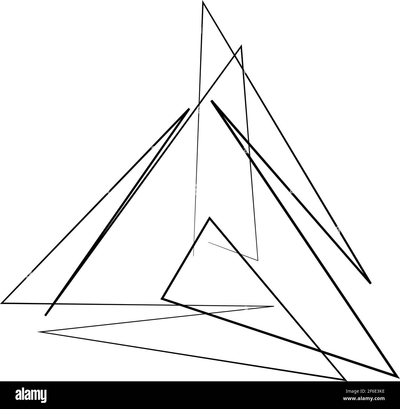 Abstract edgy, geometric line art. Angular random, chaotic lines