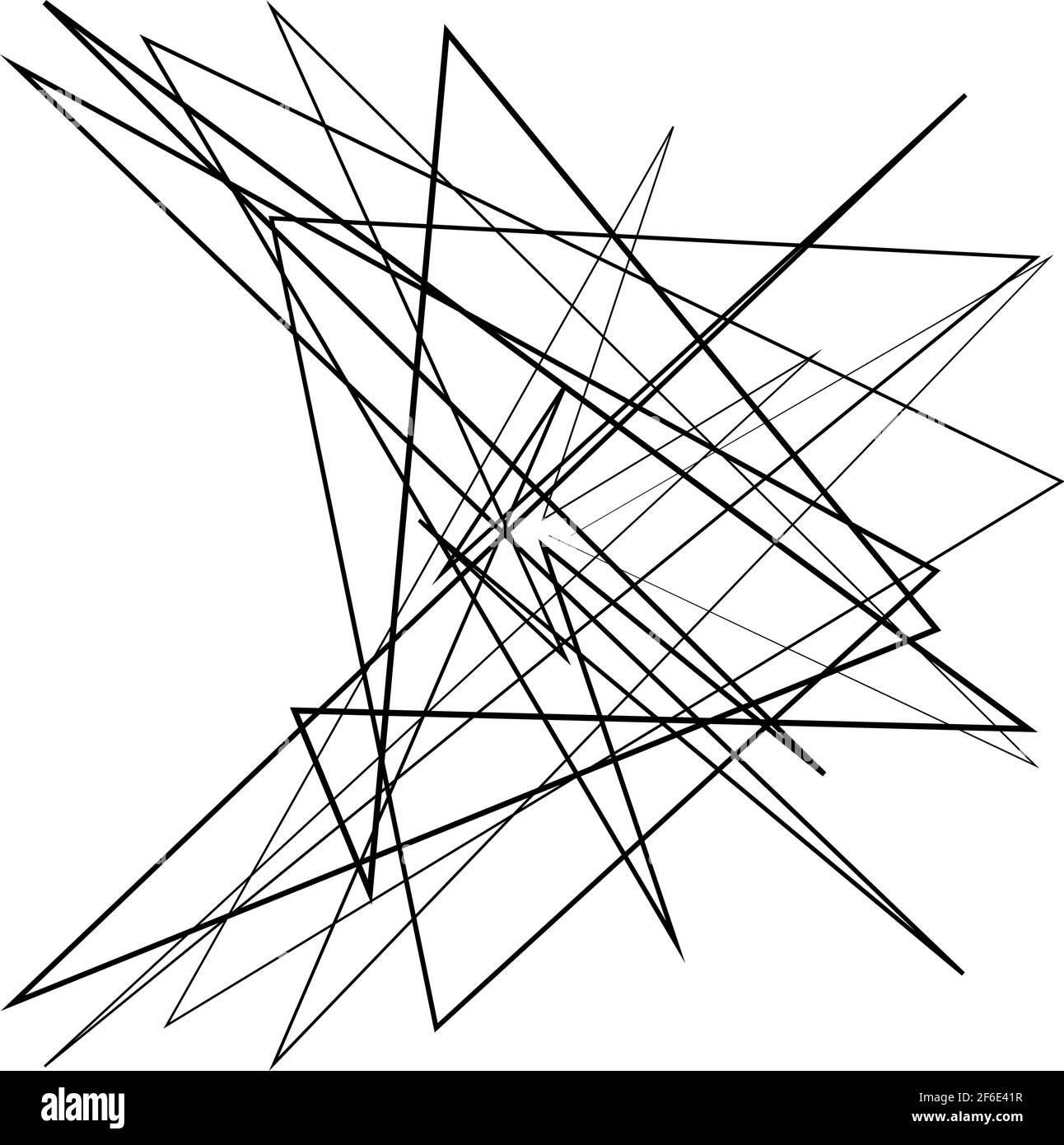 Abstract edgy, geometric line art. Angular random, chaotic lines. Spiky.  tapered chaotic art. Irregular artistic element Stock Vector Image & Art -  Alamy