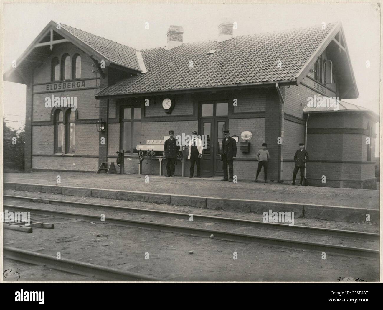 Fireberga railway station was opened in 1885 by Skåne - Halland's railways Shj. To SJ State Railways in 1896, and got electric drive in 1935. Stop in 1964 and was laid down May 31, 1970. Stock Photo