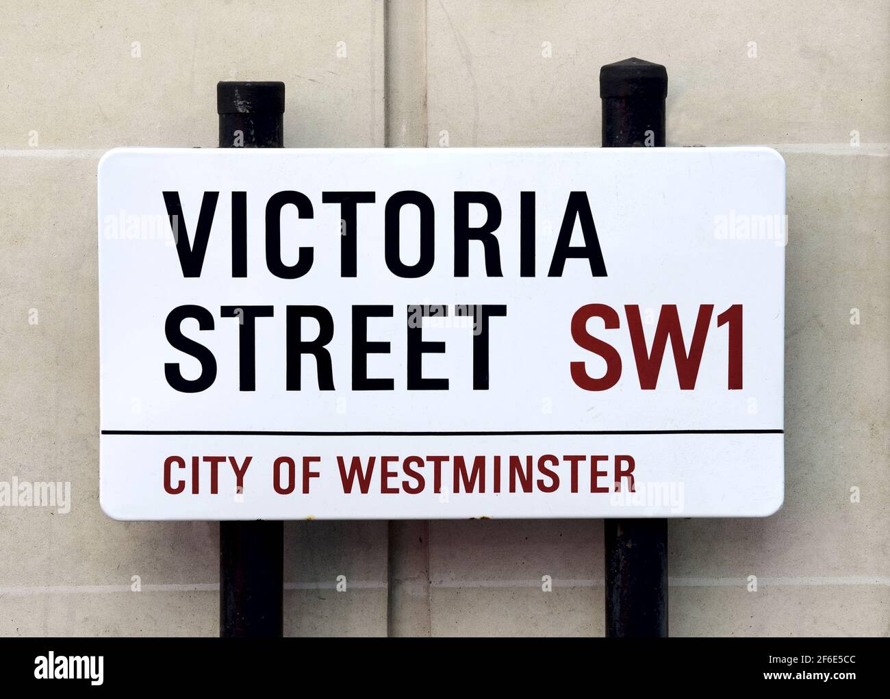 London, England, UK. Street sign: Victoria Street, SW1, City of Westminster Stock Photo