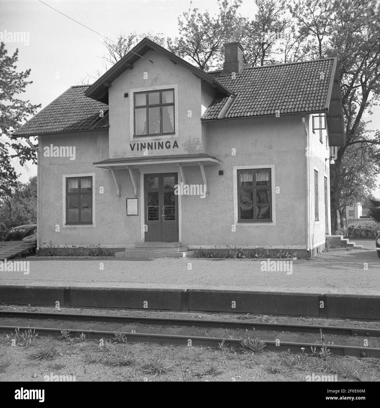 The station was built in 1874. Stationhouse, now two-storey plastered, one floor was built in 1920 and the expedition room was modernized in 1940 Stock Photo